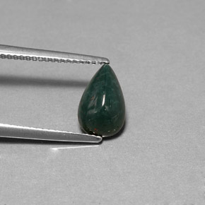 1.56 ct Green Bloodstone Stone, Natural Bloodstone in Pear Cabochon Shape for Sale