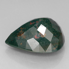 Bloodstone Gemstone in 23.3 x 19.9 mm Size for Sale, Bloodstone Stone in Spotted Green Color