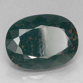 26.60 ct Green Bloodstone Stone, Natural Bloodstone in Oval Facet Shape for Sale