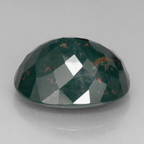 Bloodstone Gemstone in 21.8 x 16.6 mm Size for Sale, Bloodstone Stone in Spotted Green Color