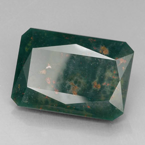 21.75 ct Green Bloodstone Stone, Natural Bloodstone in Octagon / Scissor Cut Shape for Sale