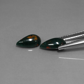 Bloodstone Gemstone in 8.9 x 5.3 mm Size for Sale, Bloodstone Stone in Spotted Green Color