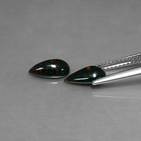 Bloodstone Gemstone in 8.6 x 4.9 mm Size for Sale, Bloodstone Stone in Spotted Green Color