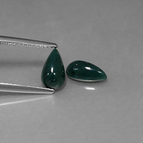 1.64 ct Green Bloodstone Stone, Natural Bloodstone in Pear Cabochon Shape for Sale