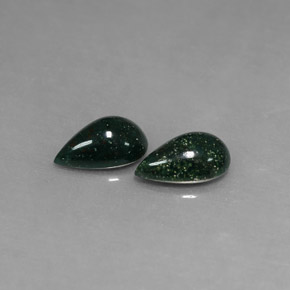 2.57 ct Green Bloodstone Gemstone, Bloodstone Gem in Pear Cabochon Shape for Sale.