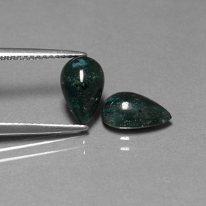 2.48 ct Green Bloodstone Stone, Natural Bloodstone in Pear Cabochon Shape for Sale