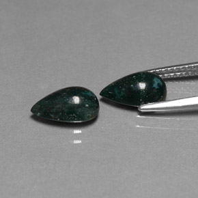 Bloodstone Gemstone in 9.6 x 5.9 mm Size for Sale, Bloodstone Stone in Spotted Green Color