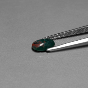 Bloodstone Gemstone in 8.4 x 5.5 mm Size for Sale, Bloodstone Stone in Spotted Green Color