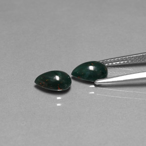 Bloodstone Gemstone in 7.9 x 5.3 mm Size for Sale, Bloodstone Stone in Spotted Green Color