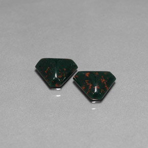 2.41 ct Green Bloodstone Gemstone, Bloodstone Gem in Fancy Cabochon Shape for Sale.