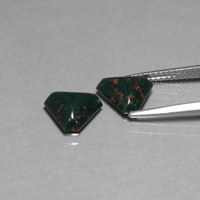 Bloodstone Gemstone in 9.2 x 8.1 mm Size for Sale, Bloodstone Stone in Spotted Green Color