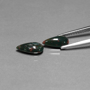 Bloodstone Gemstone in 9.6 x 5.2 mm Size for Sale, Bloodstone Stone in Spotted Green Color