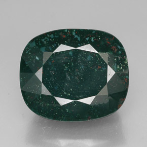 41.61 ct Green Bloodstone Gemstone, Bloodstone Gem in Cushion-Cut Shape for Sale.