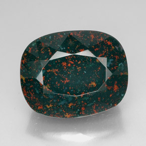 58.62 ct Green Bloodstone Gemstone, Bloodstone Gem in Cushion-Cut Shape for Sale.