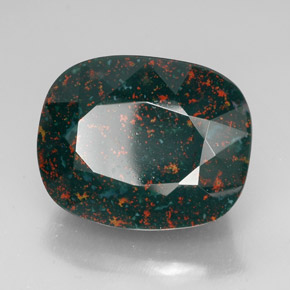 58.62 ct Green Bloodstone Stone, Natural Bloodstone in Cushion-Cut Shape for Sale