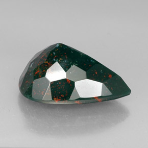 Bloodstone Gemstone in 24.5 x 17.9 mm Size for Sale, Bloodstone Stone in Spotted Green Color