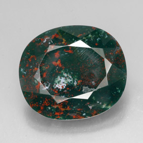 34.65 ct Green Bloodstone Gemstone, Bloodstone Gem in Cushion-Cut Shape for Sale.