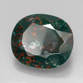 34.65 ct Green Bloodstone Stone, Natural Bloodstone in Cushion-Cut Shape for Sale