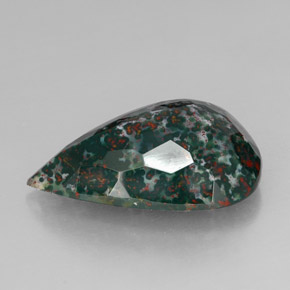 Bloodstone Gemstone in 26.1 x 19.1 mm Size for Sale, Bloodstone Stone in Spotted Green Color