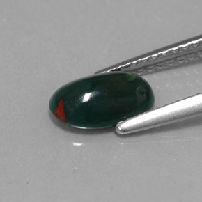 Bloodstone Gemstone in 8.4 x 5.5 mm Size for Sale, Bloodstone Stone in Spotted Green Color