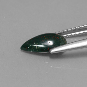 Bloodstone Gemstone in 9.2 x 5.3 mm Size for Sale, Bloodstone Stone in Spotted Green Color