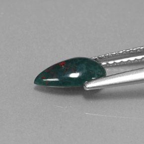 Bloodstone Gemstone in 8.7 x 5 mm Size for Sale, Bloodstone Stone in Spotted Green Color