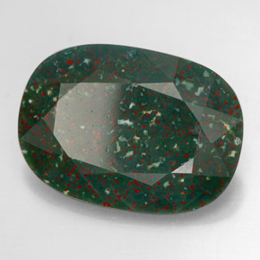 16.13 ct Green Bloodstone Stone, Natural Bloodstone in Cushion-Cut Shape for Sale