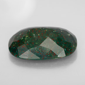 Bloodstone Gemstone in 21.9 x 15.7 mm Size for Sale, Bloodstone Stone in Spotted Green Color