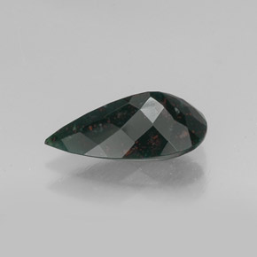 Bloodstone Gemstone in 16.5 x 9.2 mm Size for Sale, Bloodstone Stone in Spotted Green Color