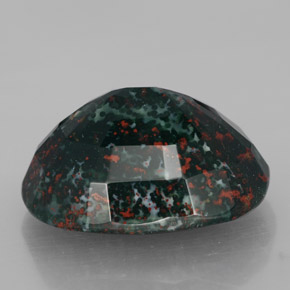 Bloodstone Gemstone in 20 x 15 mm (calibrated) Size for Sale, Bloodstone Stone in Spotted Green Color