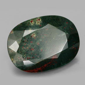 34.17 ct Green Bloodstone Stone, Natural Bloodstone in Cushion-Cut Shape for Sale
