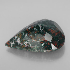 Bloodstone Gemstone in 22.6 x 18.3 mm Size for Sale, Bloodstone Stone in Spotted Green Color