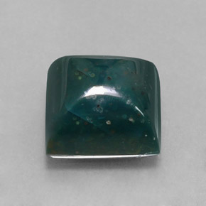 3.94 ct Green Bloodstone Stone, Natural Bloodstone in Square Cabochon Shape for Sale