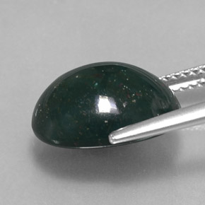 Bloodstone Gemstone in 13.4 x 10.6 mm Size for Sale, Bloodstone Stone in Spotted Green Color