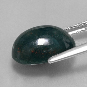 Bloodstone Gemstone in 12 x 8.9 mm Size for Sale, Bloodstone Stone in Spotted Green Color