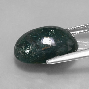 Bloodstone Gemstone in 13.3 x 10 mm Size for Sale, Bloodstone Stone in Spotted Green Color