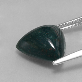 Bloodstone Gemstone in 11.7 x 11 mm Size for Sale, Bloodstone Stone in Spotted Green Color