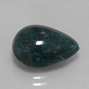 5.23 ct Green Bloodstone Stone, Natural Bloodstone in Pear Cabochon Shape for Sale