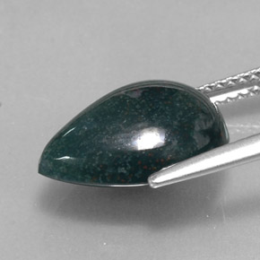 Bloodstone Gemstone in 13.8 x 10.4 mm Size for Sale, Bloodstone Stone in Spotted Green Color