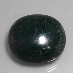 34.59 ct Green Bloodstone Stone, Natural Bloodstone in Oval Cabochon Shape for Sale