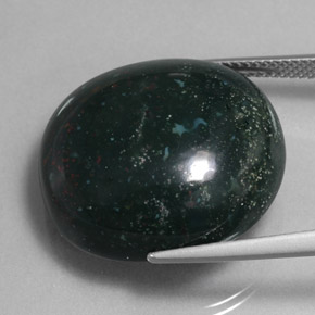 Bloodstone Gemstone in 22.3 x 20.4 mm Size for Sale, Bloodstone Stone in Spotted Green Color