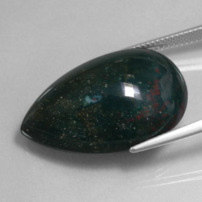 Bloodstone Gemstone in 27.5 x 18.9 mm Size for Sale, Bloodstone Stone in Spotted Green Color