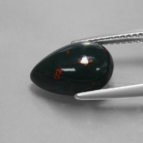 Bloodstone Gemstone in 12 x 8 mm (calibrated) Size for Sale, Bloodstone Stone in Spotted Green Color