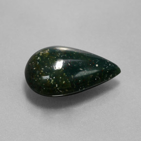 2.73 ct Green Bloodstone Stone, Natural Bloodstone in Pear Cabochon Shape for Sale