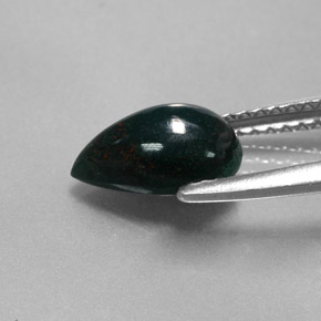 Bloodstone Gemstone in 9.2 x 5.6 mm Size for Sale, Bloodstone Stone in Spotted Green Color