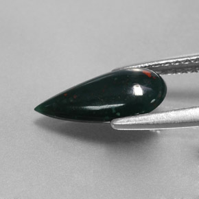 Bloodstone Gemstone in 11.4 x 5.8 mm Size for Sale, Bloodstone Stone in Spotted Green Color