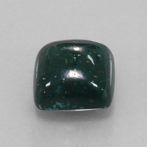 2.50 ct Green Bloodstone Stone, Natural Bloodstone in Cushion Cabochon Shape for Sale