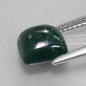 Bloodstone Gemstone in 8 x 8 mm Size for Sale, Bloodstone Stone in Spotted Green Color