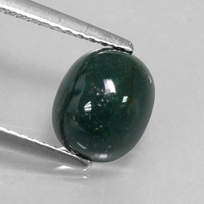 1.90 ct Green Bloodstone Gemstone, Bloodstone Gem in Oval Cabochon Shape for Sale.