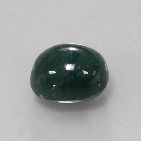 1.90 ct Green Bloodstone Stone, Natural Bloodstone in Oval Cabochon Shape for Sale